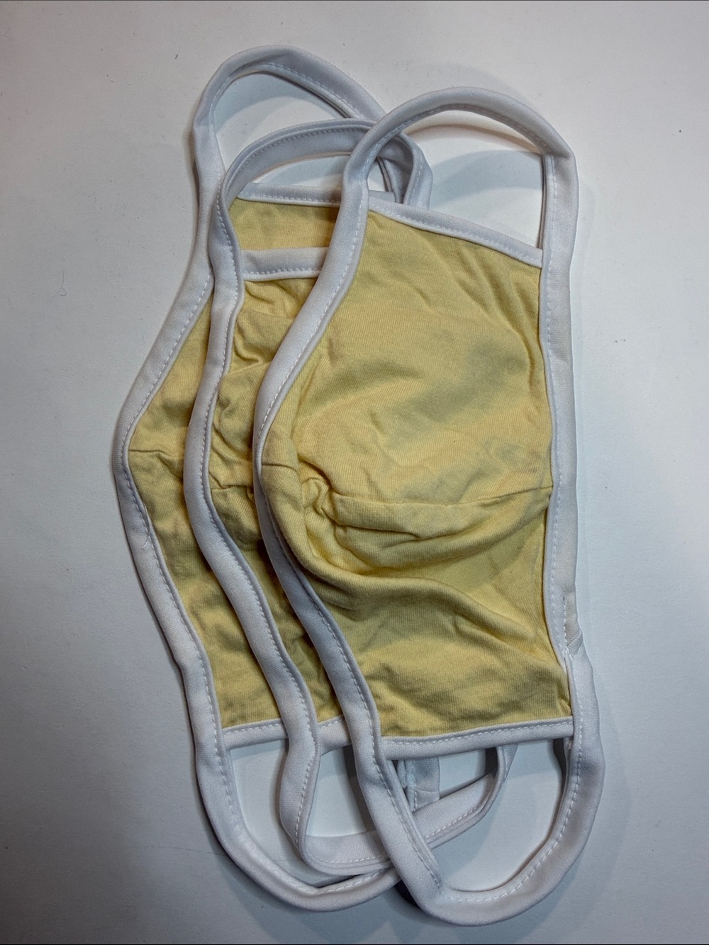 Kids Yellow Cotton Bottoms with White Trim- pack of 3